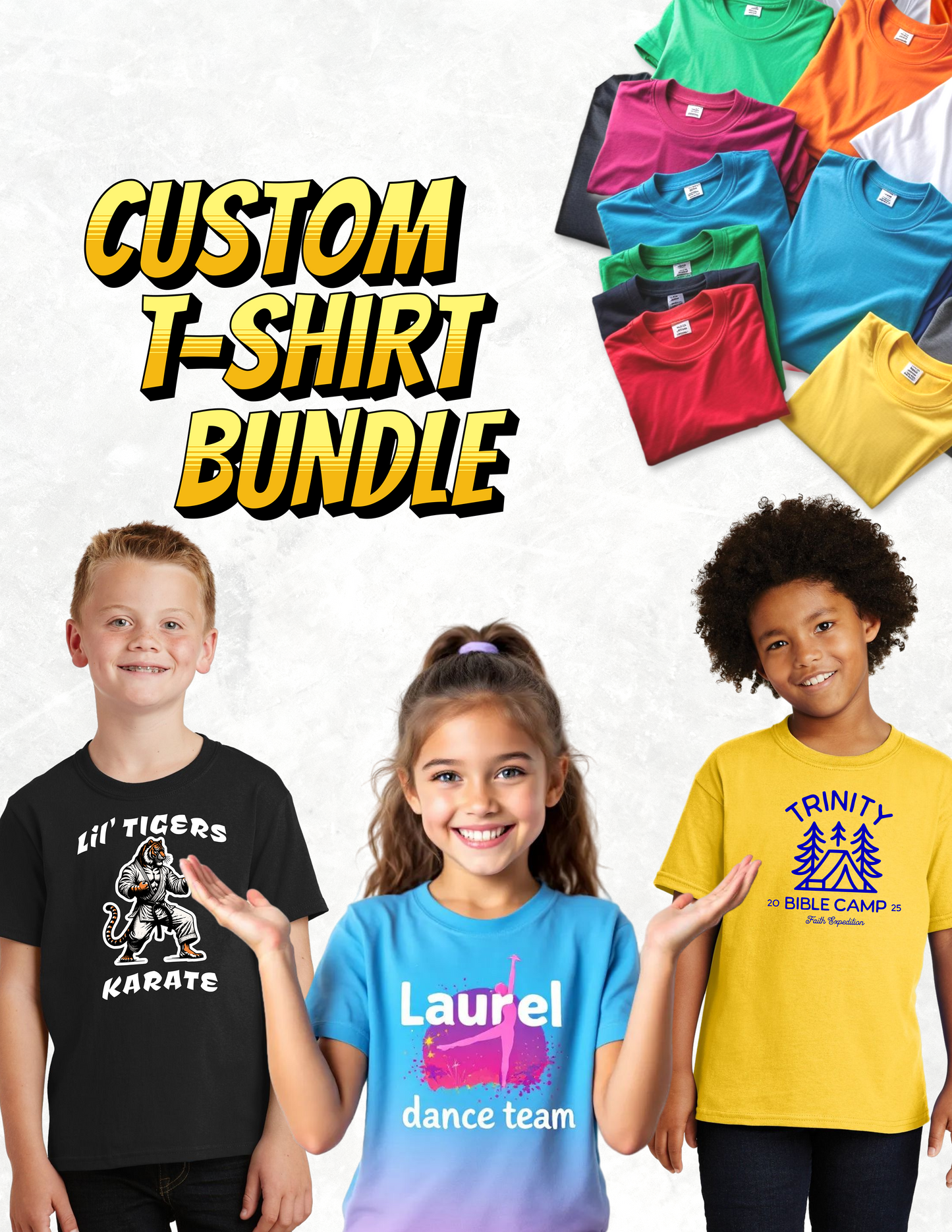 100pc Custom T-shirt Bundle Deal